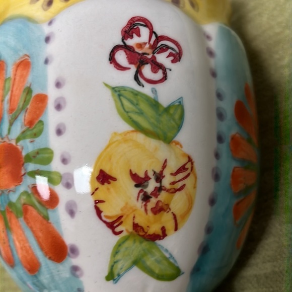 Biscuit for Anthropologie Coffee Mug or Cup 10 oz Sunflowers Pansies Colorful! - Picture 6 of 12